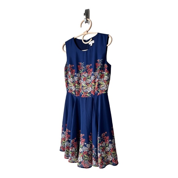 Maison Jules  Floral Print Sleeveless Casual Dress 71087MJ Blue combo Small - Picture 11 of 15